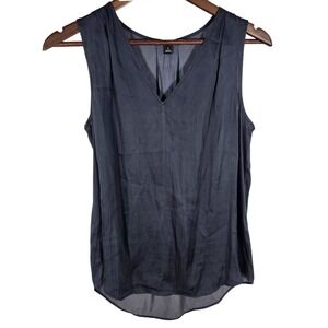 Banana Republic Sleeveless Sheer Black V-Neck Blouse Basic Size Small